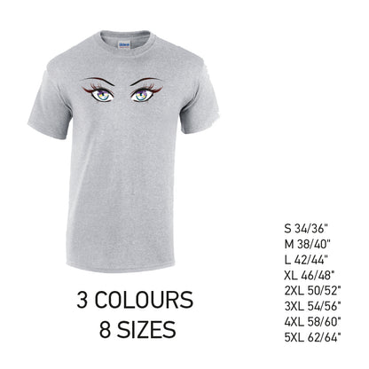 MT29 Rainbow Eyes Mens Cotton T-Shirt 8 sizes 3 Colours Available Latex printed