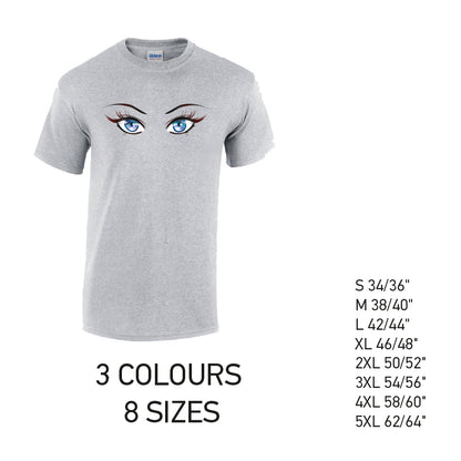 MT30 Blue Eyes Mens Cotton T-Shirt 8 sizes 3 Colours Available Latex printed