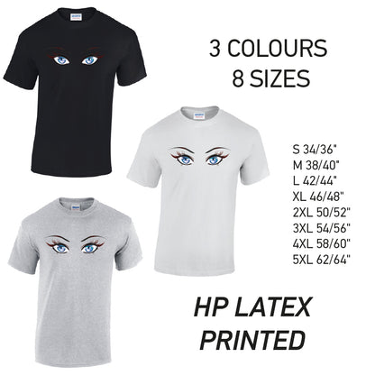 MT30 Blue Eyes Mens Cotton T-Shirt 8 sizes 3 Colours Available Latex printed