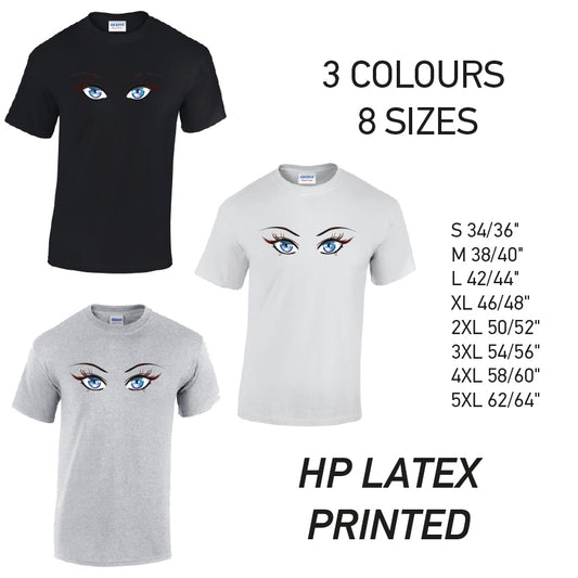 MT30 Blue Eyes Mens Cotton T-Shirt 8 sizes 3 Colours Available Latex printed