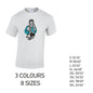 MT31 Blue Skater Girl Mens Cotton T-Shirt 8 sizes 3 Colours Available Latex printed