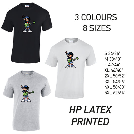 MT33 Guitar Boy Mens Cotton T-Shirt 8 sizes 3 Colours Available Latex printed
