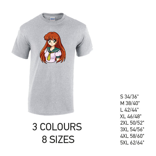 MT34 Anime Manga Mens Cotton T-Shirt 8 sizes 3 Colours Available Latex printed