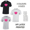 MT36 Pink Heart Mens Cotton T-Shirt 8 sizes 3 Colours Available Latex printed