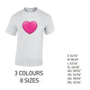 MT36 Pink Heart Mens Cotton T-Shirt 8 sizes 3 Colours Available Latex printed