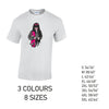 MT37 Pink Skater Girl Mens Cotton T-Shirt 8 sizes 3 Colours Available Latex printed