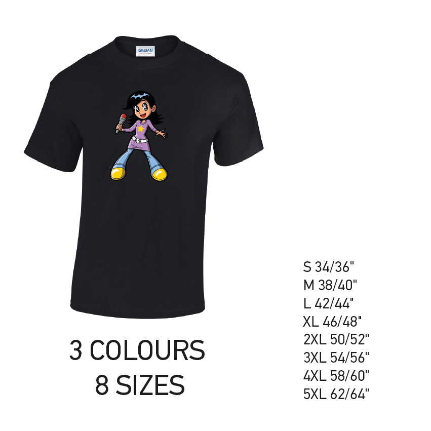 MT38 Singer Mens Cotton T-Shirt 8 sizes 3 Colours Available Latex printed