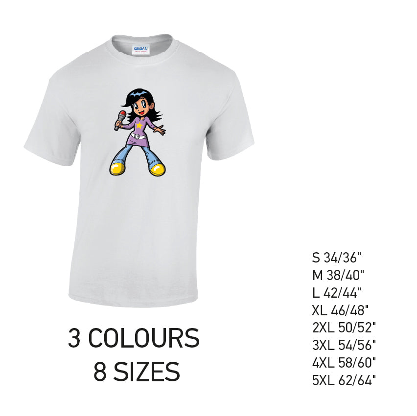 MT38 Singer Mens Cotton T-Shirt 8 sizes 3 Colours Available Latex printed