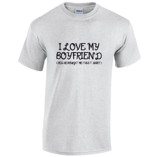 NEO01089 I Love My Boyfriend Unisex Cotton T-Shirt 3 colours 8 sizes Printed