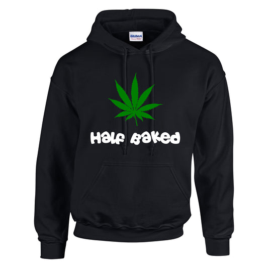 NEO01125 Half Baked Mens Unisex Cotton Hoodie Black 8 sizes Printed