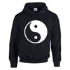 NEO01129 Ying Yang Mens Unisex Cotton Hoodie Black 8 sizes Printed