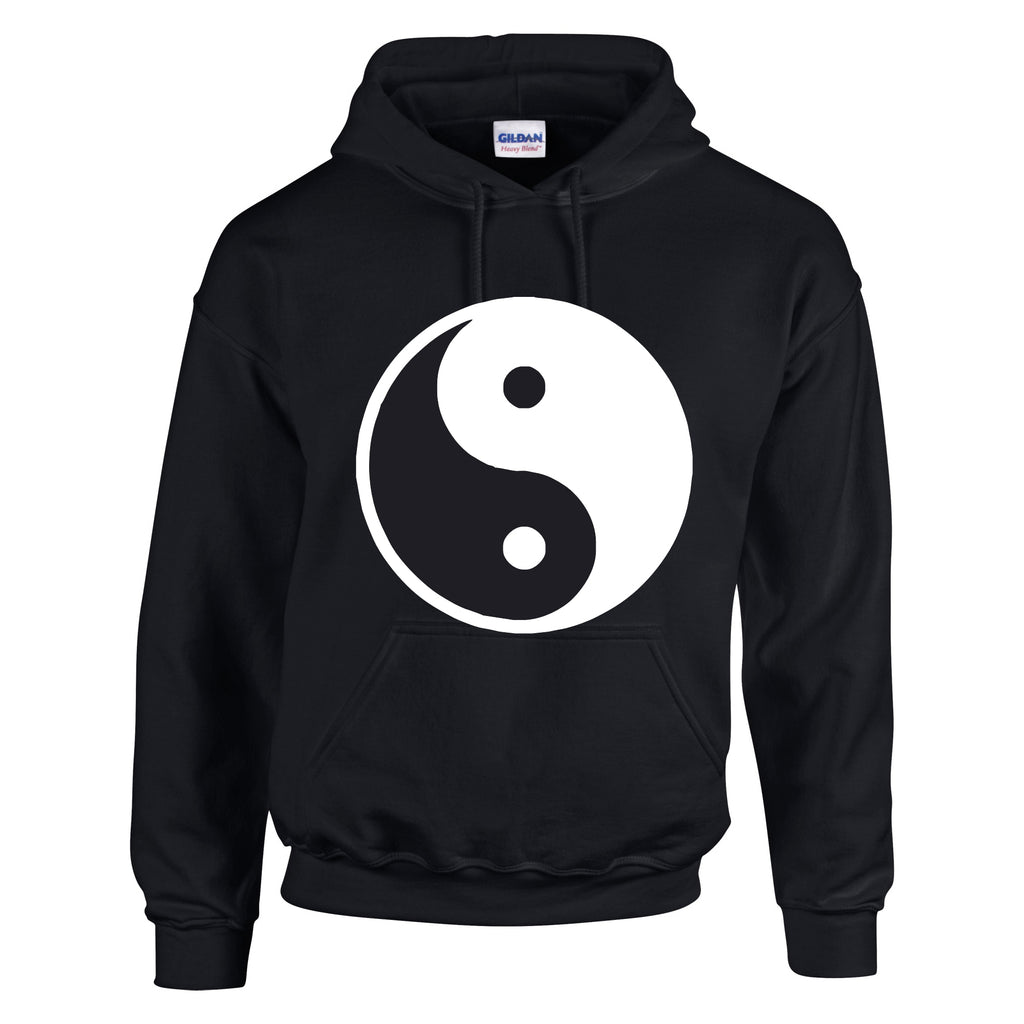 NEO01129 Ying Yang Mens Unisex Cotton Hoodie Black 8 sizes Printed