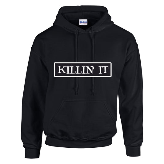 NEO01130 Killin It Mens Unisex Cotton Hoodie Black 8 sizes Printed