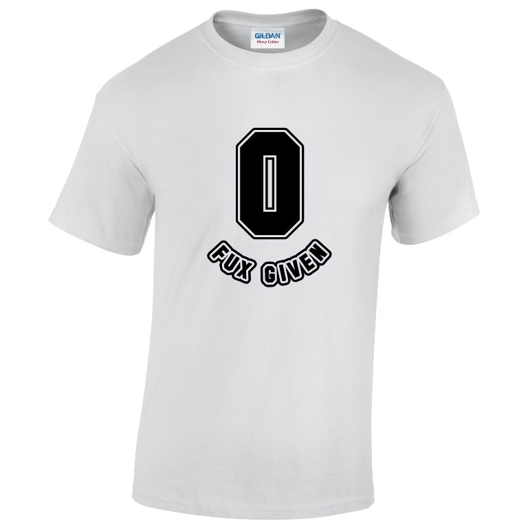 NEO01131 Zero Fux Given Unisex Cotton T-Shirt 3 colours 8 sizes Printed