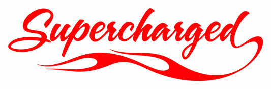 NEO00590-00640 Supercharged Fancy Flame Car Bike Van Truck Boat Vinyl Graphic Sticker Decal Various Designs Available