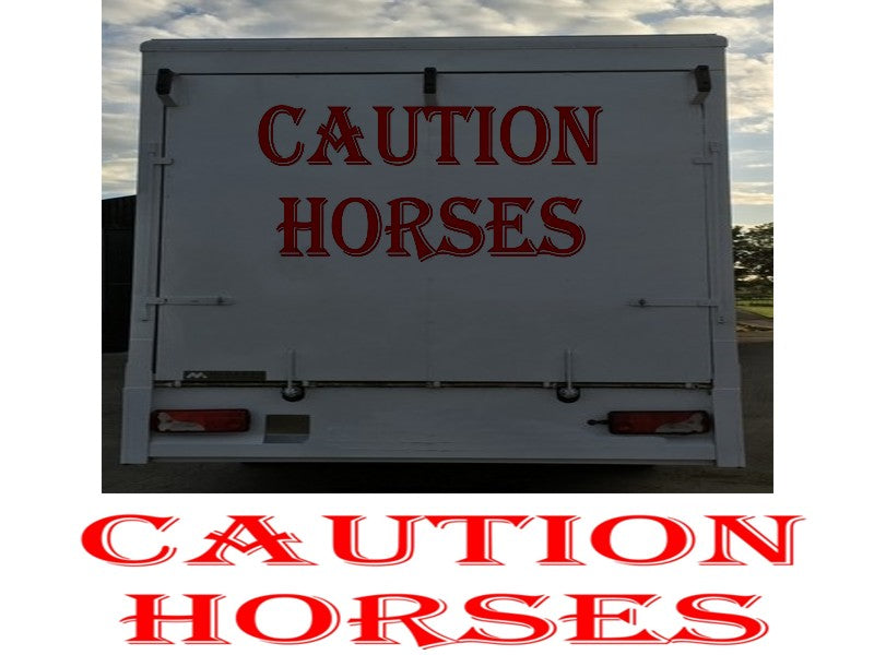 Caution Horses Sign Sticker Various Designs Available