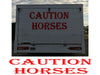 NEO00942B Caution Horses X 2 Vinyl Sticker Sign Decal Van Vito Transit Sprinter