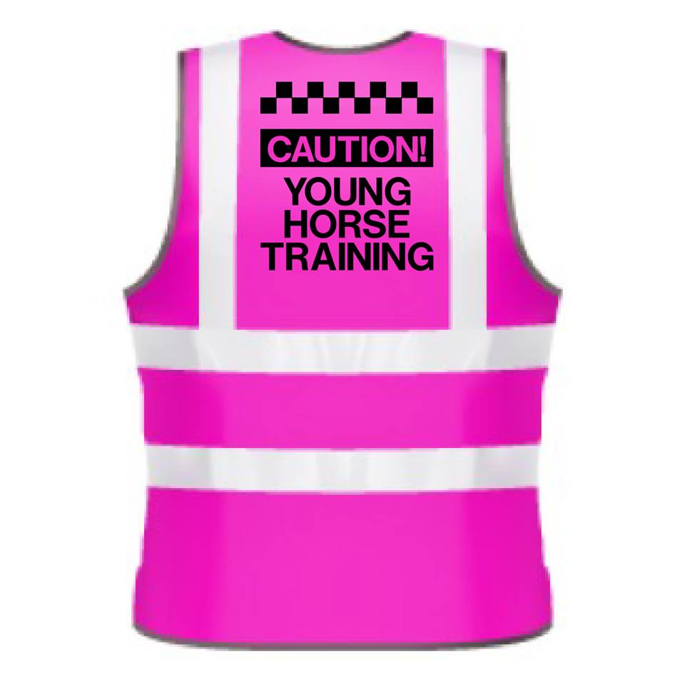 NEO00949K Kids Hi-Viz printed caution young horse training safety wear for horse riding