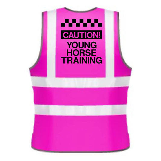 NEO00949K Kids Hi-Viz printed caution young horse training safety wear for horse riding