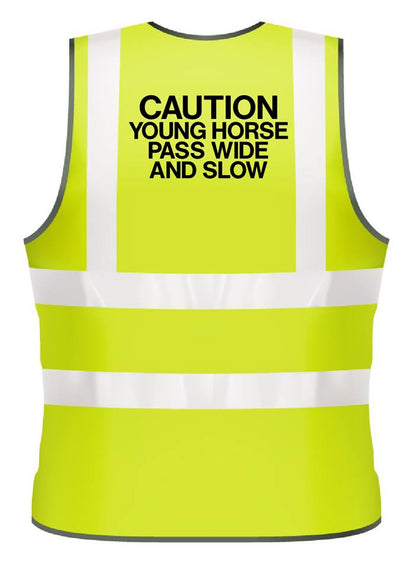 NEO00950 Adults Hi-Viz printed caution young horse pass wide and slow safety wear for horse riding