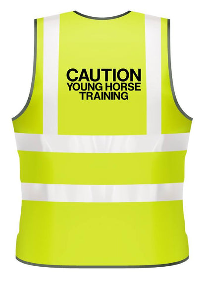NEO00951 Adults Hi-Viz printed caution young horse training safety wear for horse riding