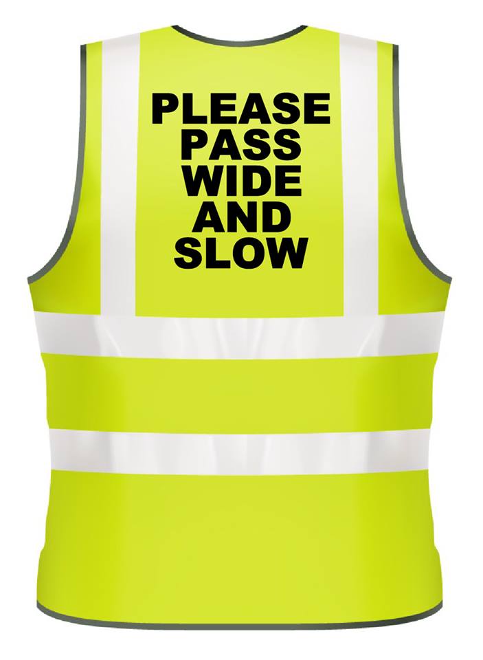 NEO00952 Adults Hi-Viz printed please pass wide and slow safety wear for horse riding