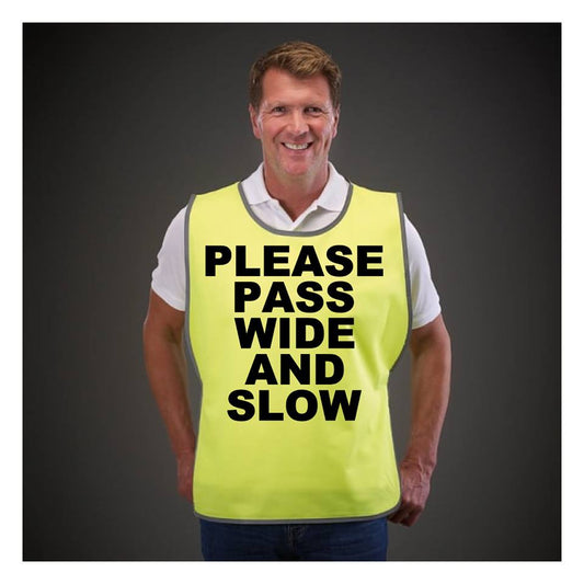 NEO00952T Adults Hi-Viz Tabards printed please pass wide and slow safety wear for horse riding