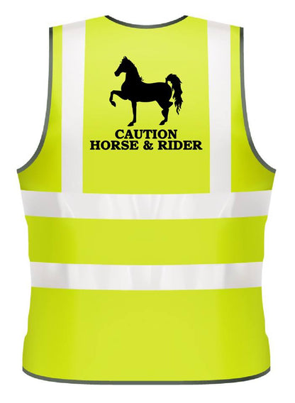 NEO00953 Adults Hi-Viz printed caution horse & rider safety wear for horse riding