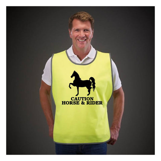 NEO00953T Adults Hi-Viz Tabards printed caution horse & rider safety wear for horse riding