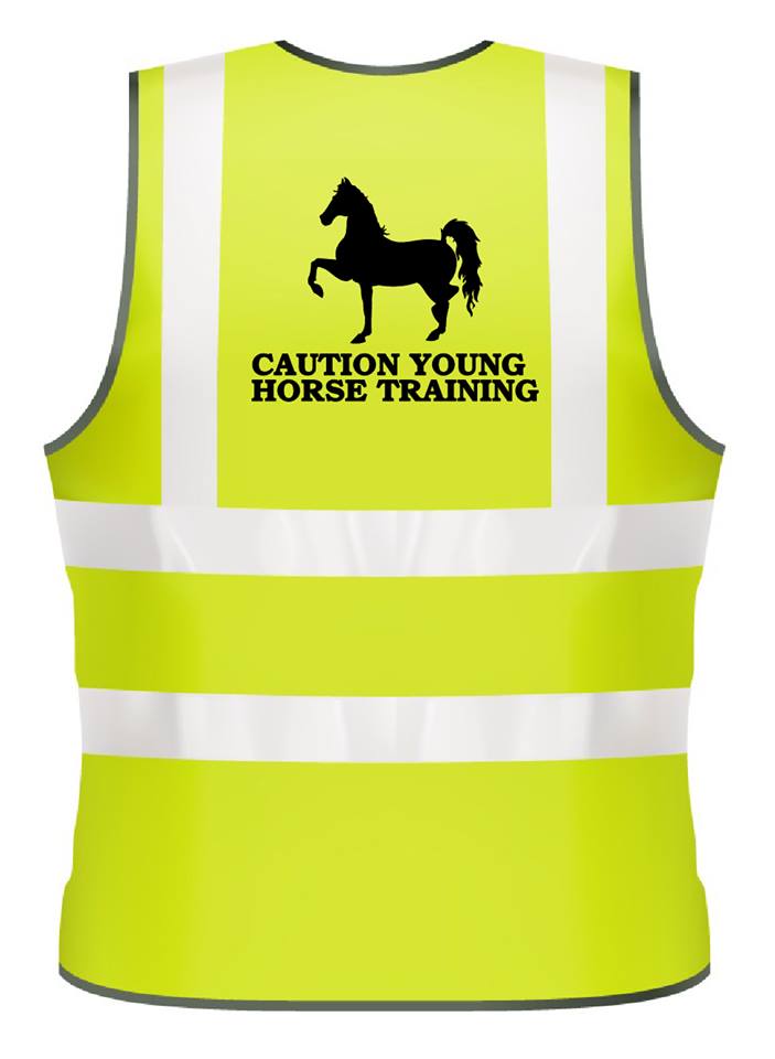NEO00954 Adults Hi-Viz printed caution young horse training safety wear for horse riding