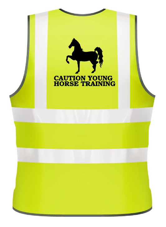 NEO00954 Adults Hi-Viz printed caution young horse training safety wear for horse riding
