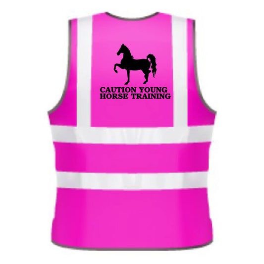 NEO00954K Kids Hi-Viz printed caution young horse training safety wear for horse riding