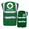 NEO00956 First Aid Printed Green Hi Viz Safety Vest - High Vis Waistcoat Paramedic Medic