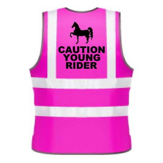 NEO00958 Kids Hi-Viz printed caution young rider safety wear for horse riding