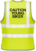 NEO00960 Adults Hi-Viz Printed Caution Young Biker Safety Wear Motobuke Rider PPE