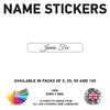 NS02 Name Sticker 50mm x 8mm Personalised kids label Name School Tags Vinyl