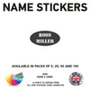 NS05 Name Sticker 50mm x 50mm Personalised Oval Label kids Name School Tag Vinyl