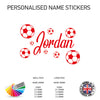 NS07 Personalised Name Football Wall Stickers Boys Girls Kids Bedroom Vinyl