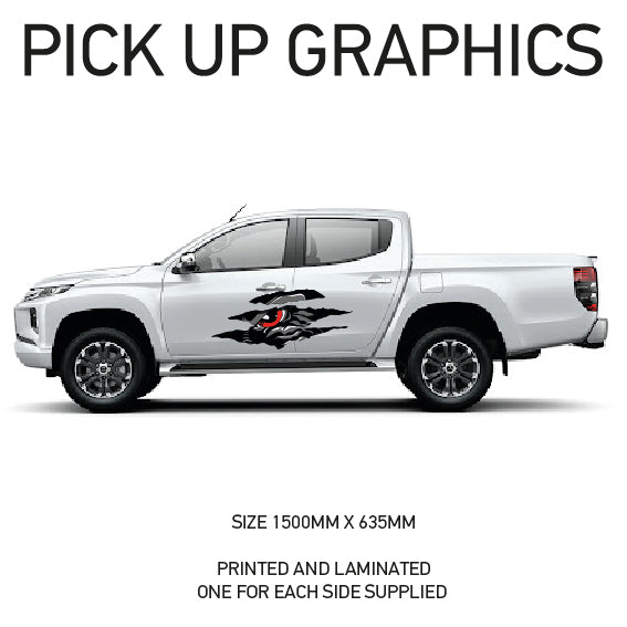 PG01-PG10 Pick up 4x4 Graphics stickers Laminated fits all pickups FORD VW L200 Various Designs Available