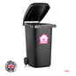 BIN01 Wheelie Bin x4 Custom Number and Street Name Stickers 150mm x 150m