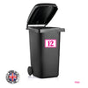 BIN05 Wheelie Bin x4 Number Rubbish Garbage Custom Stickers 170mm x 120m