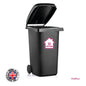 BIN01 Wheelie Bin x4 Custom Number and Street Name Stickers 150mm x 150m
