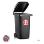 BIN02 Wheelie Bin x4 Number Rubbish Garbage Custom Stickers 150mm x 150m