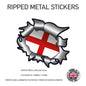 RML01 England Ripped Metal Stickers 180mm x 167mm