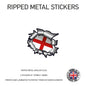 RMS01 England Ripped Metal Stickers 107mm x 110mm