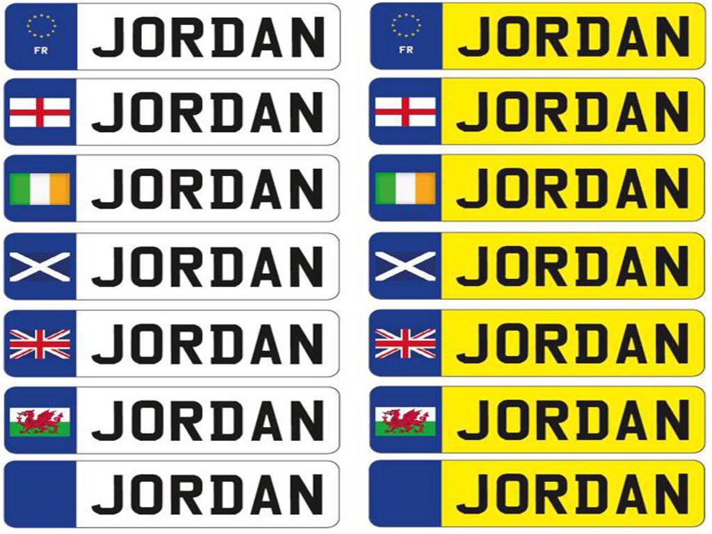 RIDE01 Kids Personalised Number Plates Front And Back