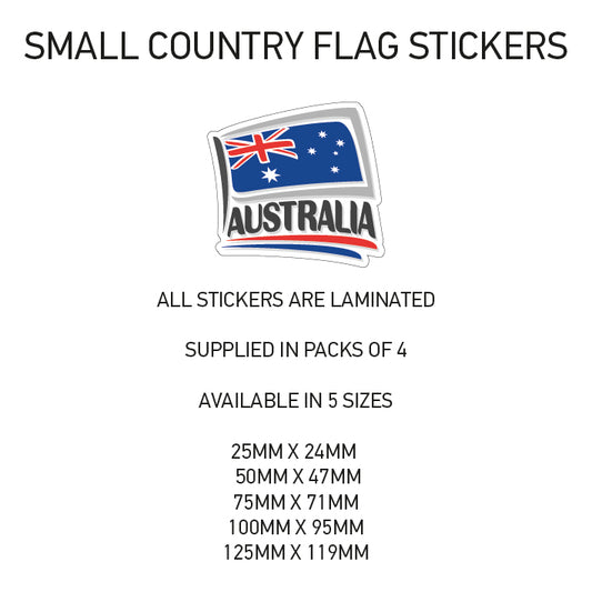 SCF01 Australia Small Country Flag Sticker 25mm x 24mm