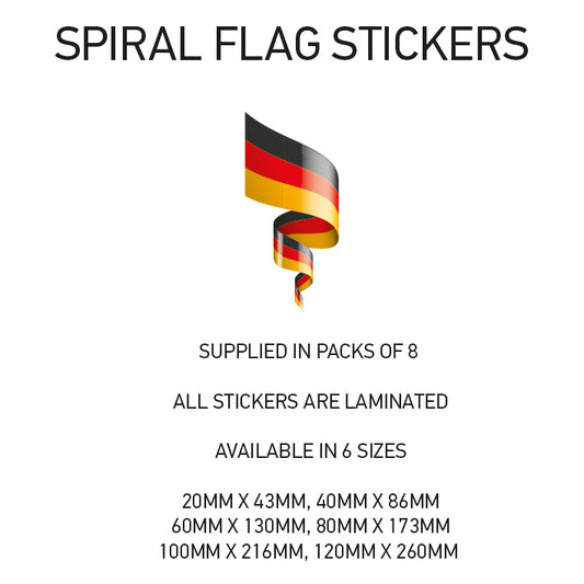 SFS01 Germany Spiral Flag Sticker 40mm X 86mm