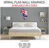 SFWG01 Union Jack Spiral Flag Wall Sticker 600mm x 280mm