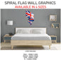 SFWG01 Union Jack Spiral Flag Wall Sticker 600mm x 280mm